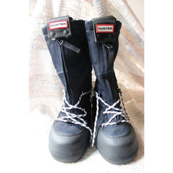 Hunter 77 HR Hour Navy Blue Insulated Moon Snow Boots Size 5/EU 36 - Picture 2 of 5